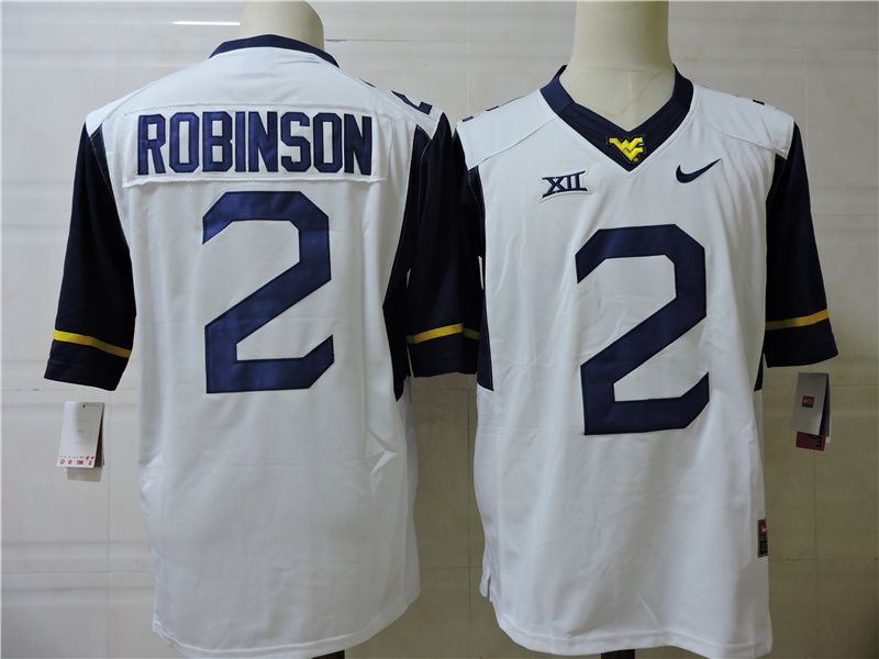 Men West Virginia Mountaineers #2 Robinson White Nike 2025 NCAA Jersey-0